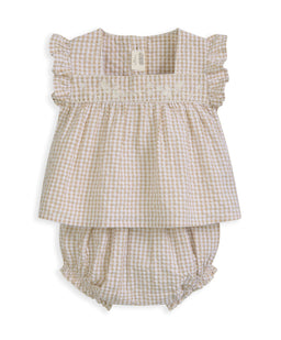 Mamas & Papas Outfits & Sets Pink Gingham Blouse & Bloomers