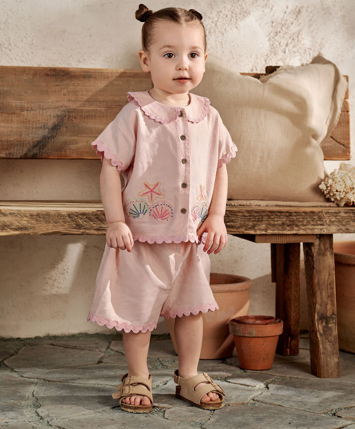 Mamas & Papas Outfits & Sets Pink Resort Shirt & Shorts Outfit Set
