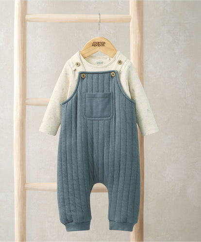 Mamas & Papas Outfits & Sets Quilted Dungarees & Oatmeal Bodysuit