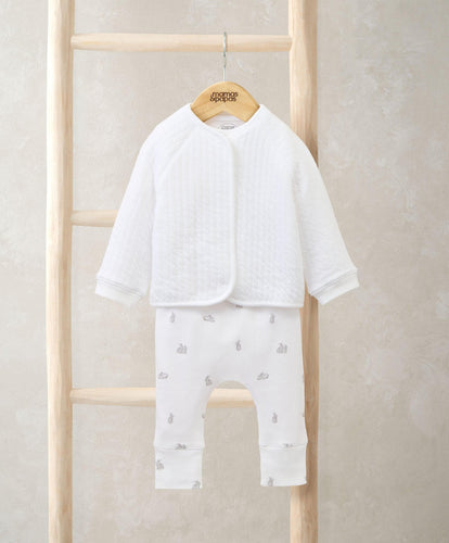 Mamas & Papas Outfits & Sets Quilted Jacket, Bodysuit & Bottoms Set (3 Pieces) – Bunny Print
