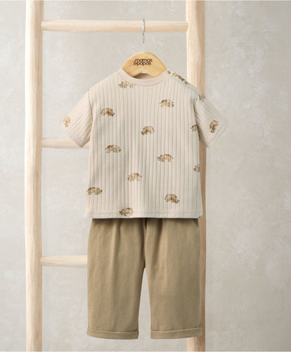 Mamas & Papas Outfits & Sets Rhino Ribbed T-Shirt & Trousers Outfit Set