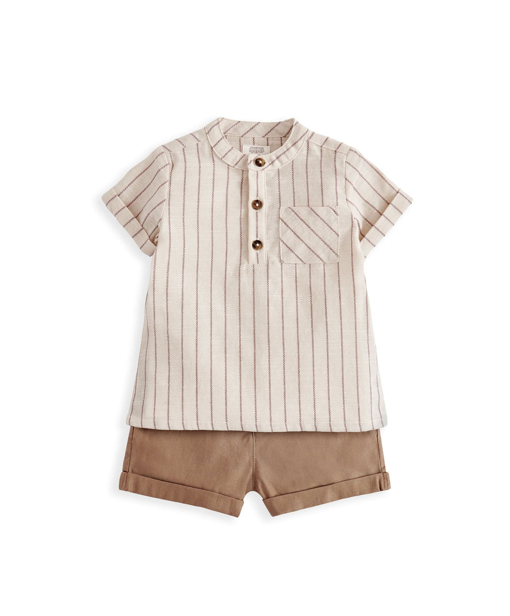 Mamas &amp; Papas Outfits &amp; Sets Rust Shirt &amp; Shorts Outfit Set