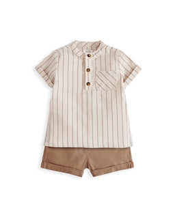 Mamas & Papas Outfits & Sets Rust Shirt & Shorts Outfit Set