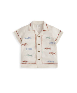 Mamas & Papas Outfits & Sets Sardine Linen Top & Shorts Set