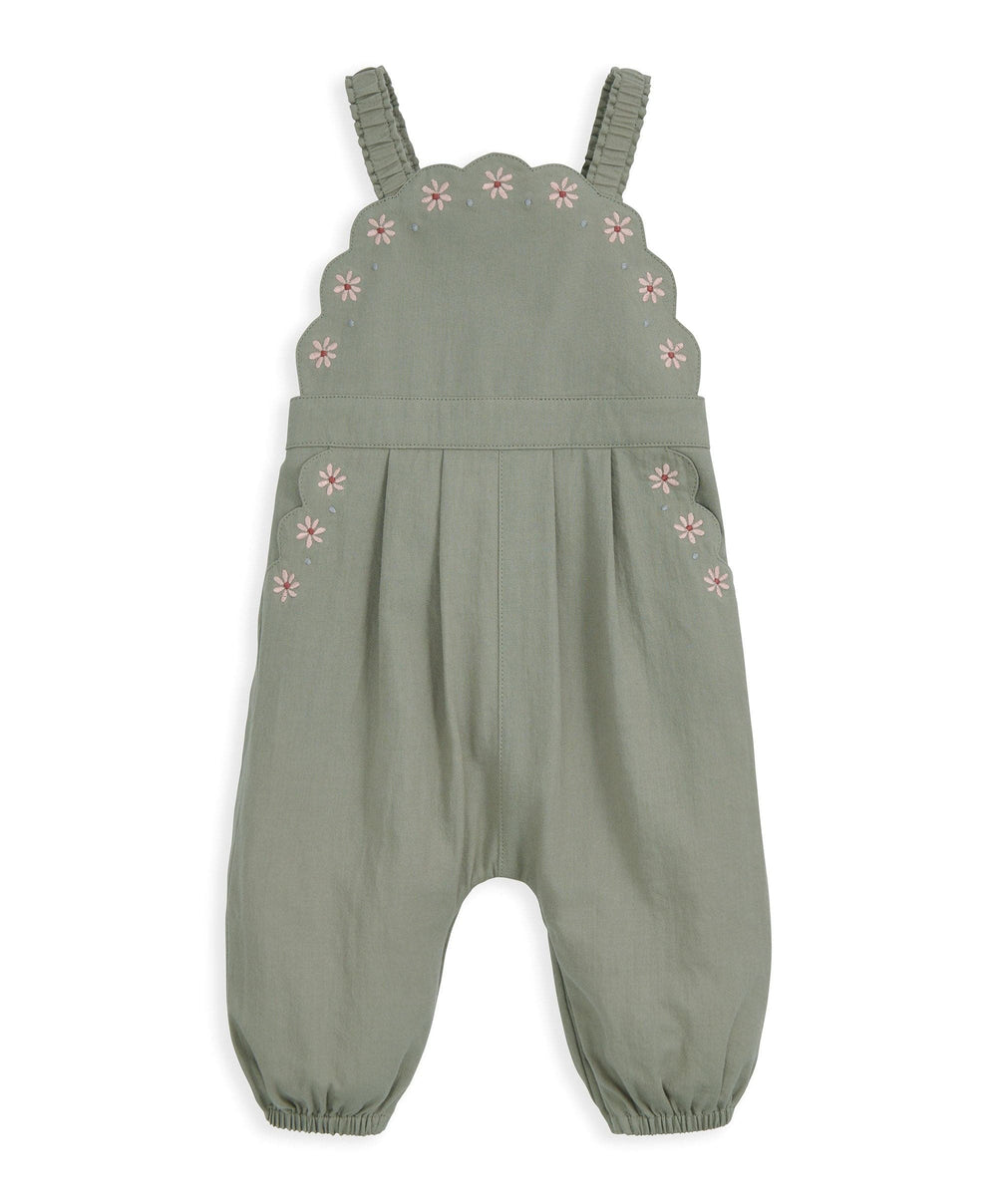 Mamas &amp; Papas Outfits &amp; Sets Scalloped Dunagrees &amp; Headband Set