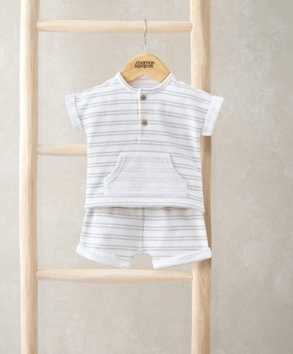 Mamas & Papas Outfits & Sets Slouchy T-Shirt & Shorts Set (2 Pieces) - Stripe Print