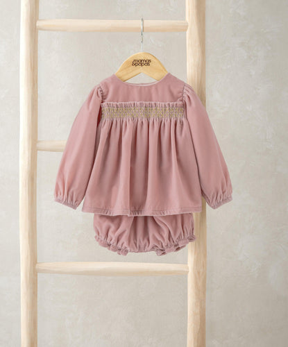 Mamas & Papas Outfits & Sets Smock Velvet Dress & Bloomers