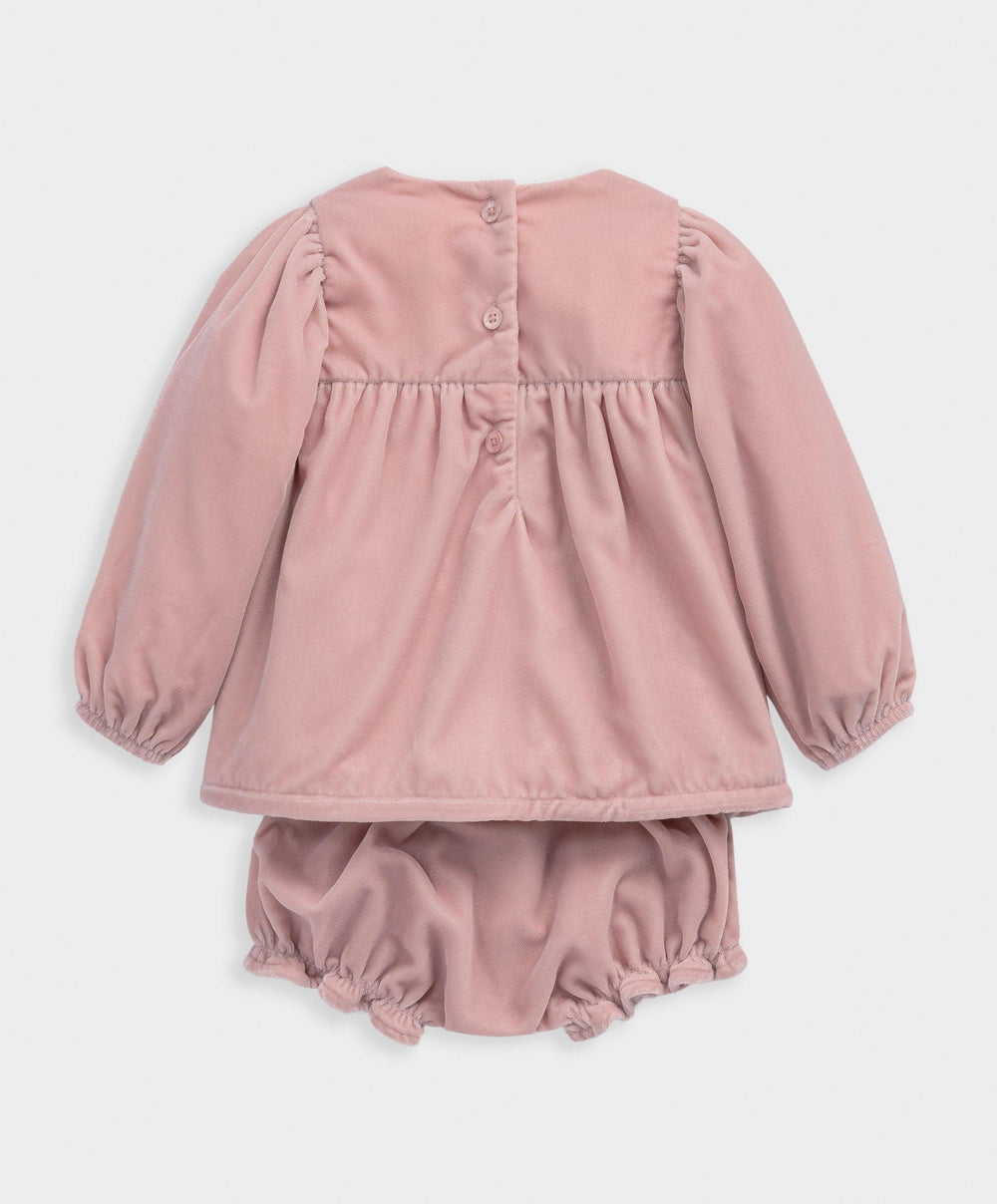 Mamas &amp; Papas Outfits &amp; Sets Smock Velvet Dress &amp; Bloomers