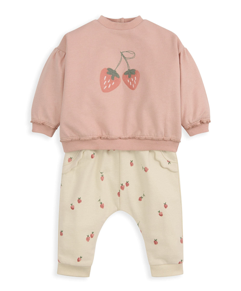 Mamas &amp; Papas Outfits &amp; Sets Strawberry Top &amp; Joggers Outfit Set