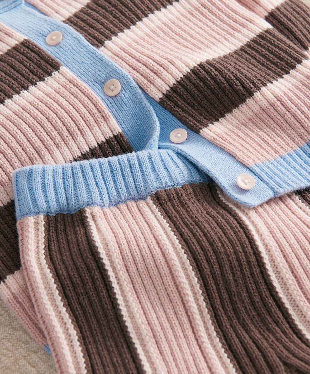 Mamas &amp; Papas Outfits &amp; Sets Stripe Cardigan &amp; Knitted Wide Leg Trousers