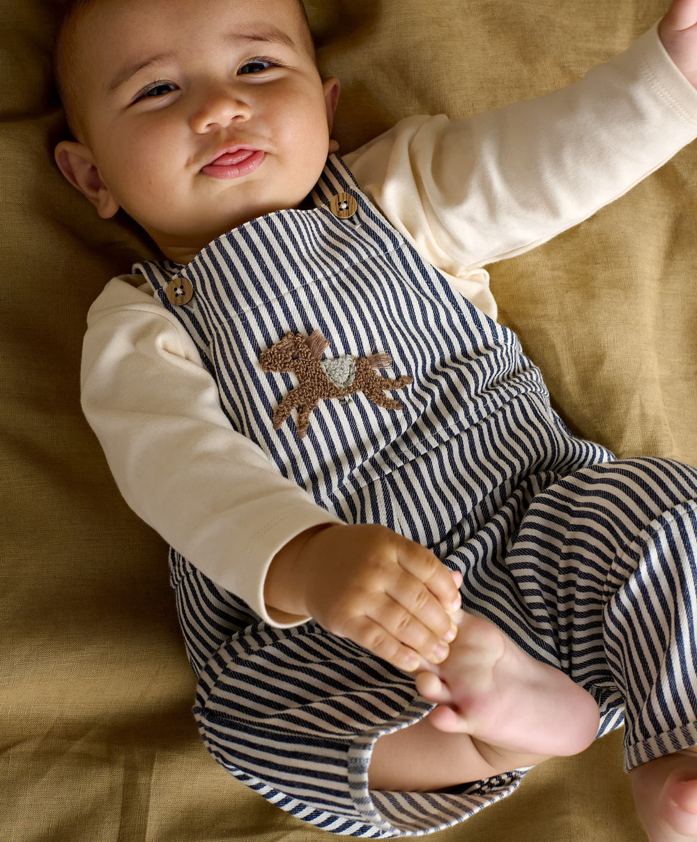Mamas &amp; Papas Outfits &amp; Sets Stripe Dungarees &amp; Long Sleeve Top
