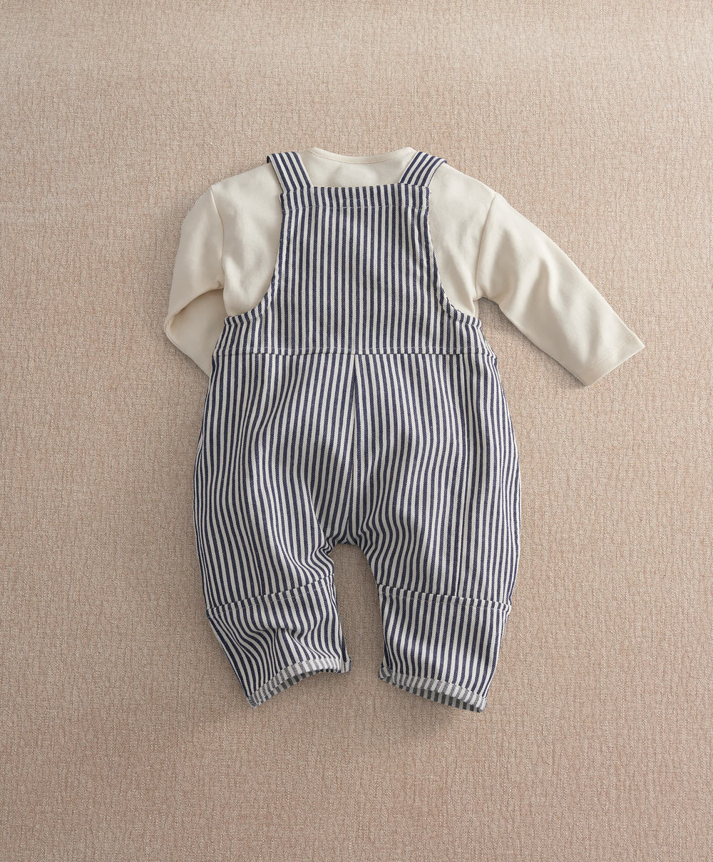 Mamas &amp; Papas Outfits &amp; Sets Stripe Dungarees &amp; Long Sleeve Top