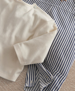 Mamas & Papas Outfits & Sets Stripe Dungarees & Long Sleeve Top