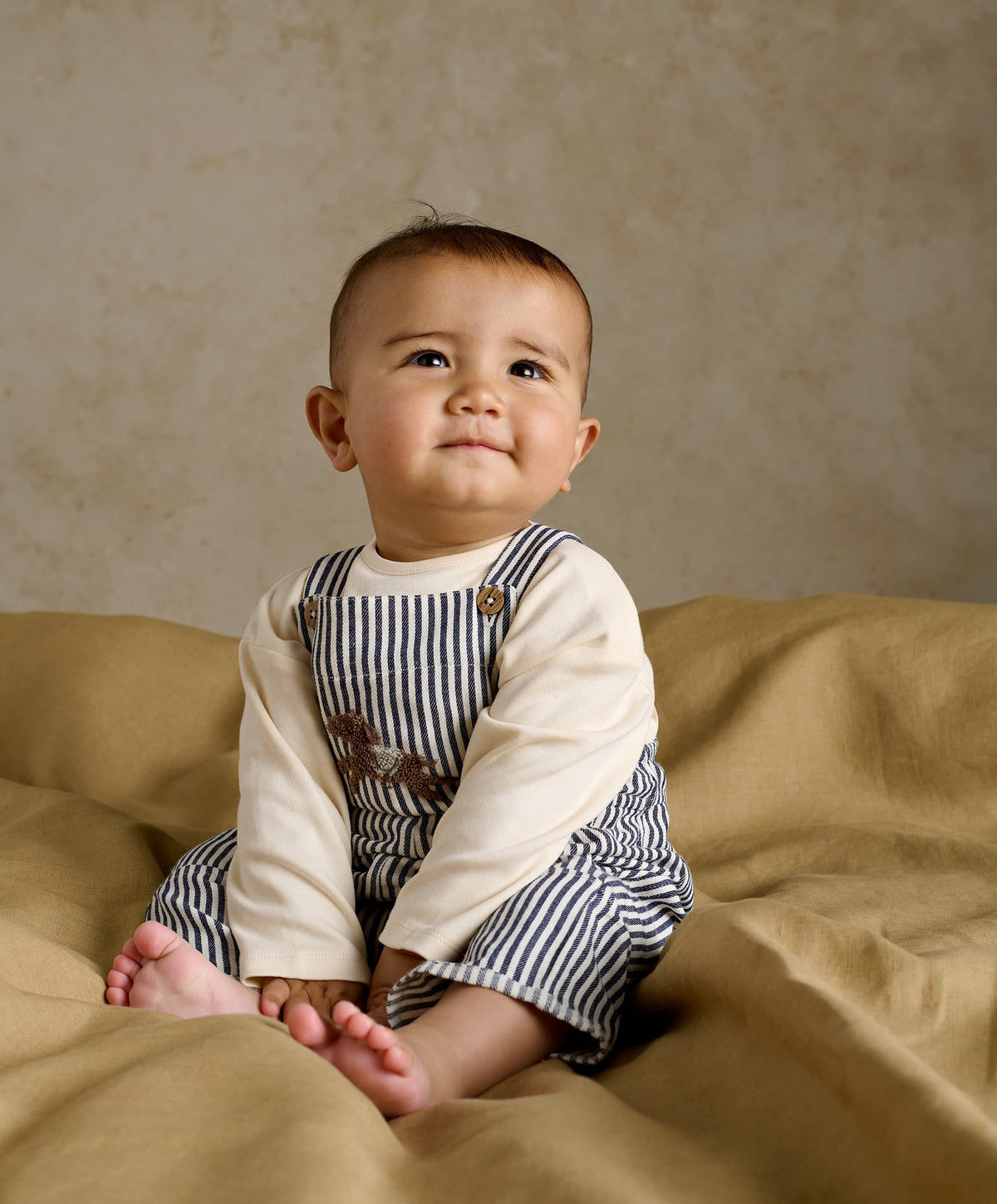 Mamas & Papas Outfits & Sets Stripe Dungarees & Long Sleeve Top