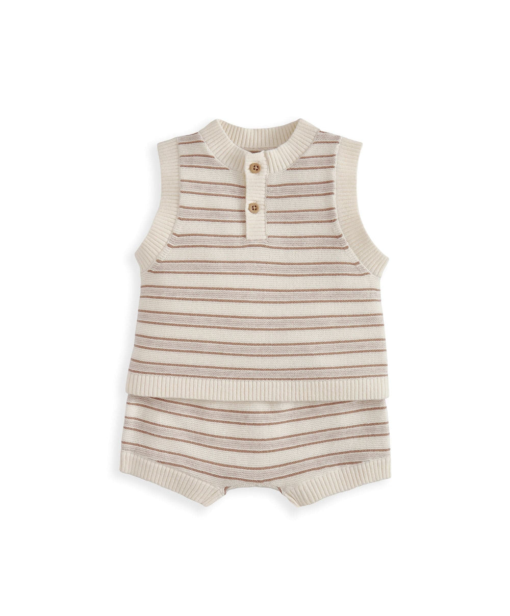 Mamas &amp; Papas Outfits &amp; Sets Stripe Knitted Top &amp; Shorts