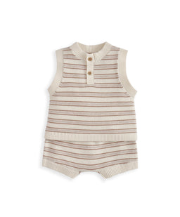Mamas & Papas Outfits & Sets Stripe Knitted Top & Shorts