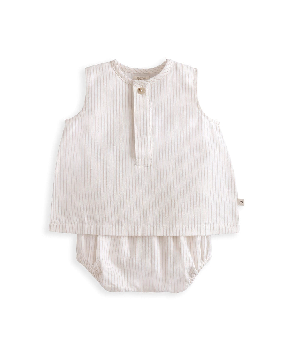 Mamas &amp; Papas Outfits &amp; Sets Stripe Sleeveless Top &amp; Linen Shorts