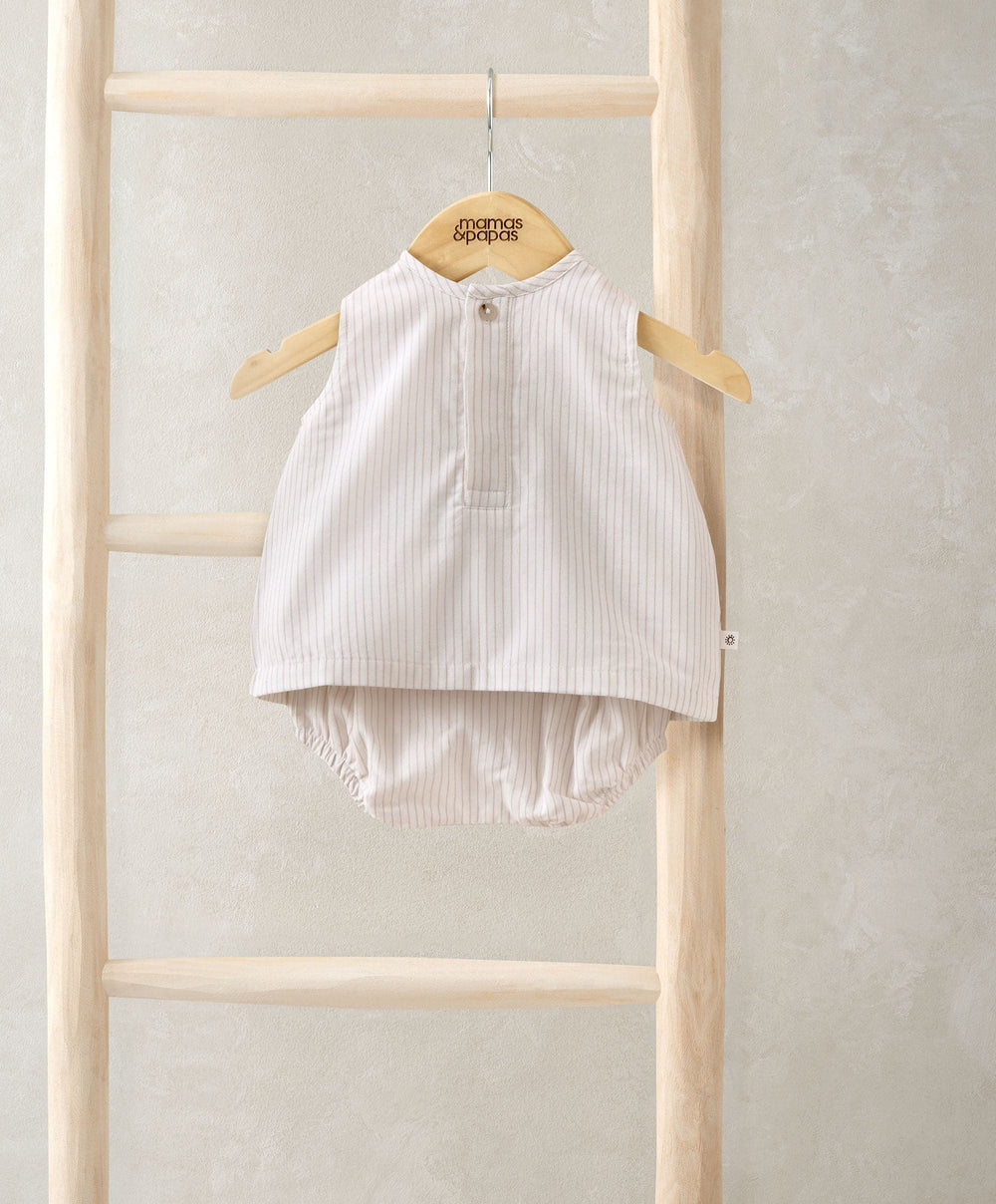 Mamas &amp; Papas Outfits &amp; Sets Stripe Sleeveless Top &amp; Linen Shorts