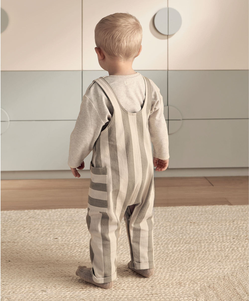 Mamas &amp; Papas Outfits &amp; Sets Striped Dungarees &amp; Ribbed Top