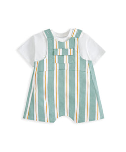 Mamas & Papas Outfits & Sets Striped Short Dungarees & T-shirt