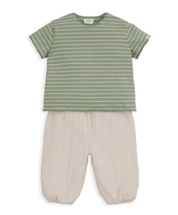 Mamas & Papas Outfits & Sets Stripped T-Shirt & Trouser Outfit Set