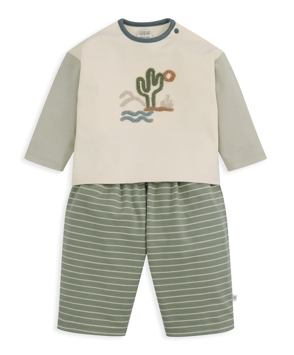 Mamas &amp; Papas Outfits &amp; Sets Sunshine T-Shirt &amp; Stripped Trousers