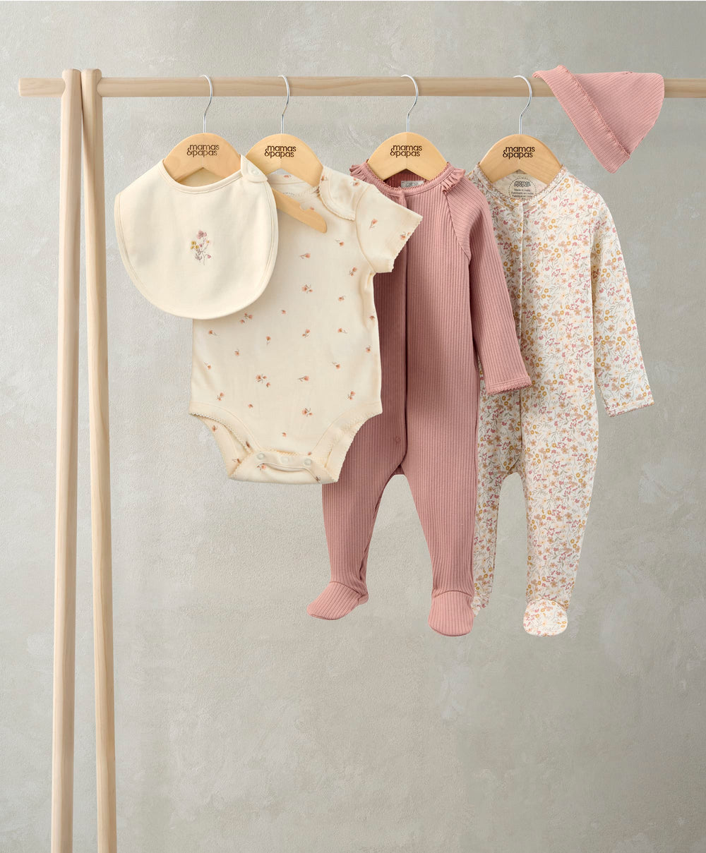 Welcome To The World Floral Baby Clothes 5 Piece Set Mamas Papas UK welcome-to-the-world-floral-baby-clothes-5-piece-set-mamas-papas-uk