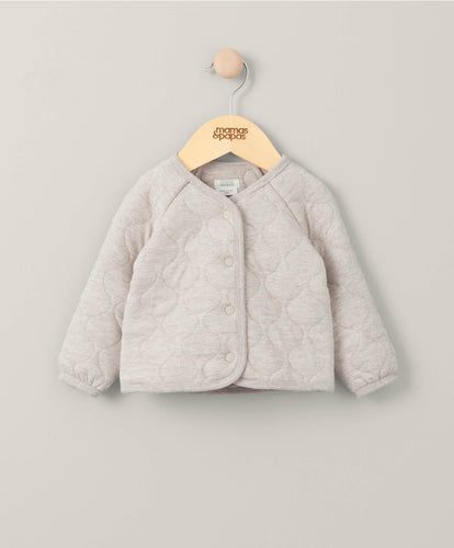 Mamas & Papas Oversized Jersey Quilted Jacket - Sand