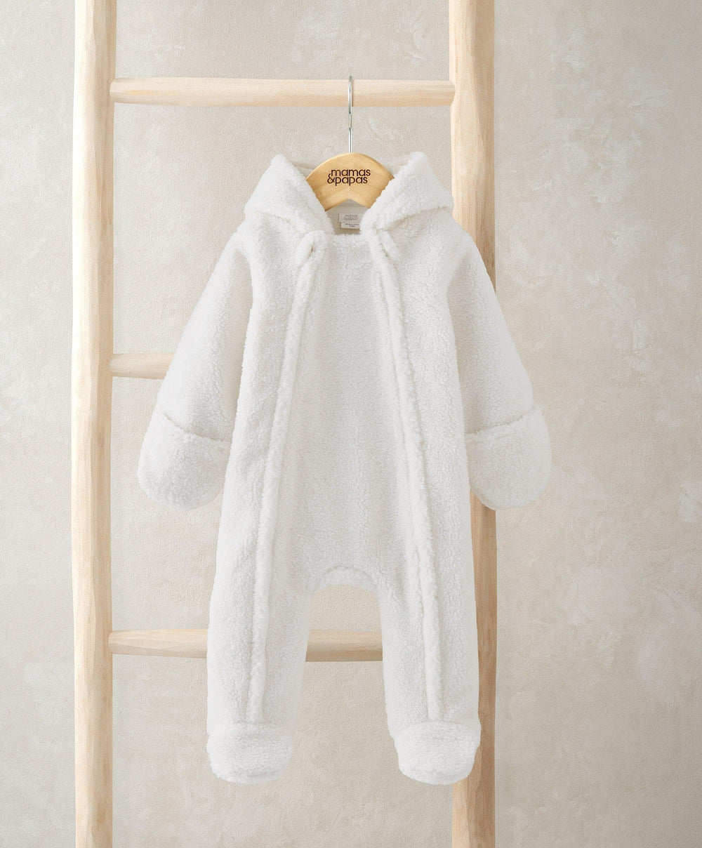 Mamas &amp; Papas Pramsuits Cream Borg Pramsuit