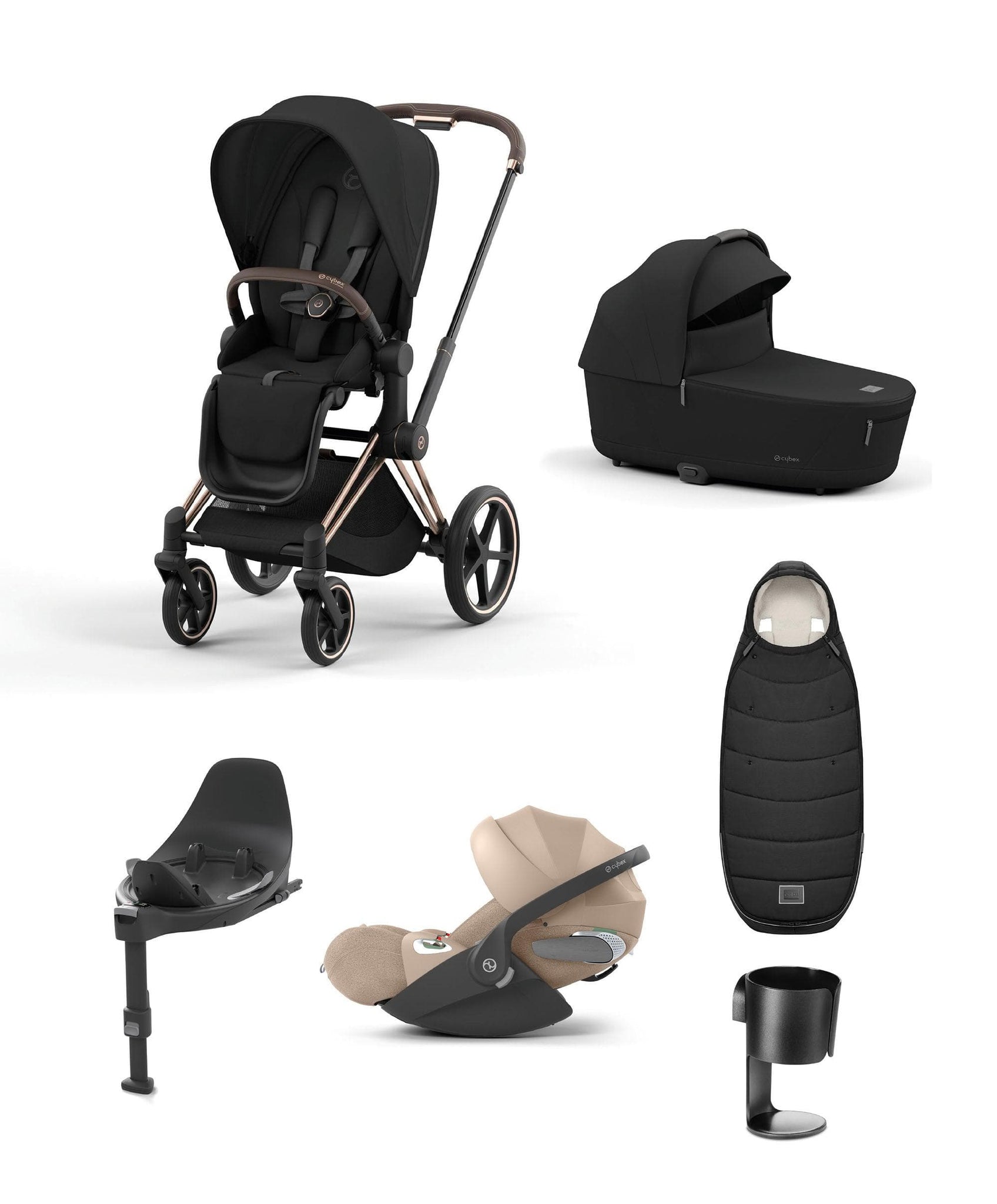 Cybex E-Priam Pushchair Bundle With Cybex Cloud T i-Size Plus