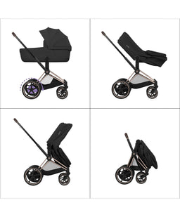 Mamas & Papas Pushchairs Cybex e-Priam Pushchair & Carrycot Bundle with Cybex Cloud T i-Size Rotating Baby Car Seat & Base - Cozy Beige