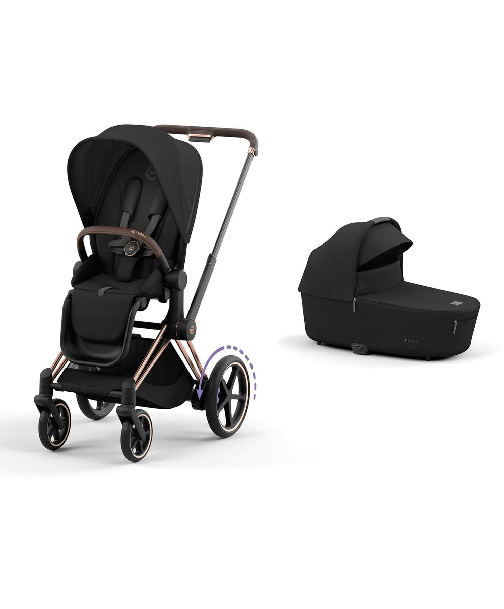 Mamas &amp; Papas Pushchairs Cybex ePriam 3 Piece Complete Pushchair Bundle - Rose Gold / Sepia Black