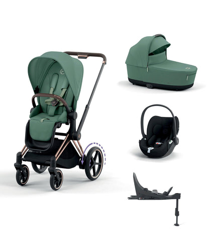 Mamas & Papas Pushchairs Cybex ePriam 5 Piece Pushchair Bundle with Cloud T Car Seat -  Leaf Green/Rose Gold
