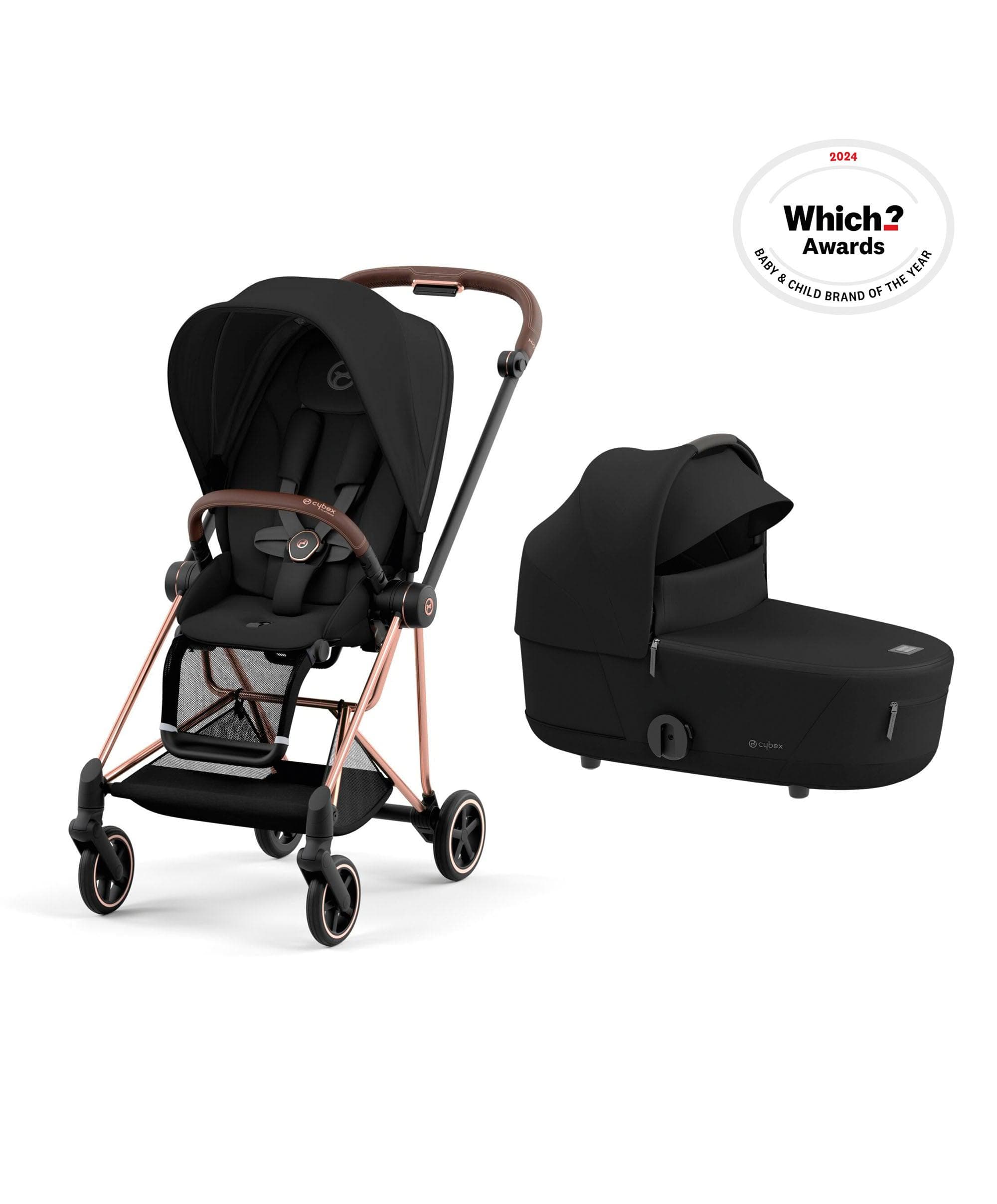 Cybex Mios 3 Piece Complete Pushchair Bundle - Rose Gold