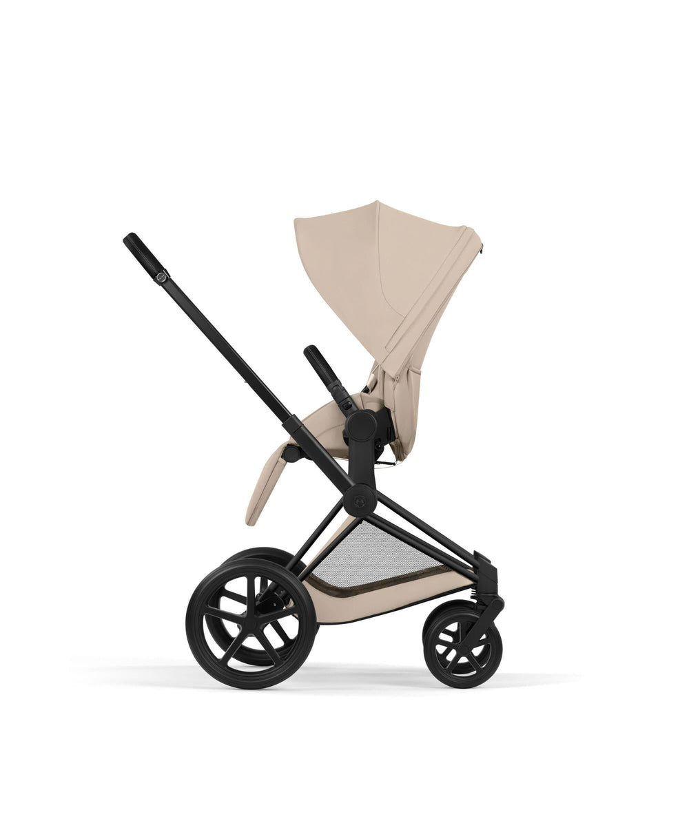 Mamas &amp; Papas Pushchairs Cybex Priam Pushchair &amp; Carry Cot Bundle With Cybex Cloud T Plus Car Seat &amp; Base - Cozy Beige