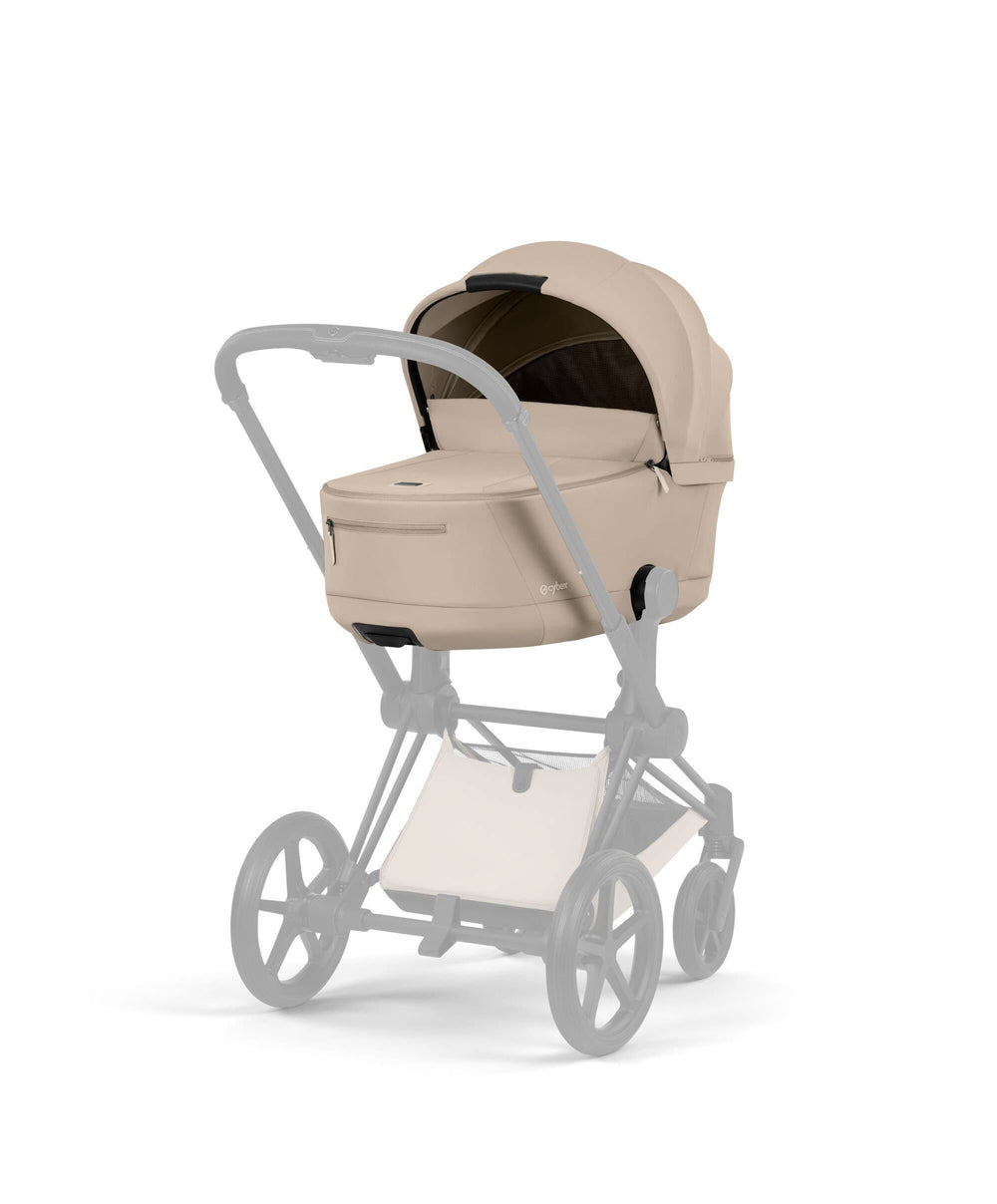 Mamas &amp; Papas Pushchairs Cybex Priam Pushchair &amp; Carry Cot Bundle With Cybex Cloud T Plus Car Seat &amp; Base - Cozy Beige