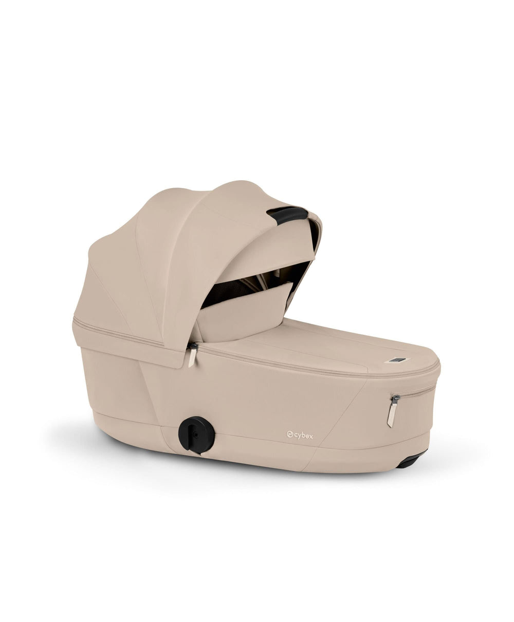 Mamas &amp; Papas Pushchairs Cybex Priam Pushchair &amp; Carry Cot Bundle With Cybex Cloud T Plus Car Seat &amp; Base - Cozy Beige