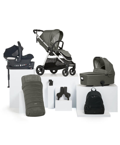 Mamas & Papas Pushchairs Flip XT³ Pushchair Bundle with Cybex Aton B2 Car Seat (7 Pieces) - Harbour Grey
