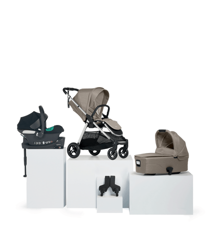 Mamas & Papas Pushchairs Flip XT³ Pushchair Bundle with Cybex Aton B2 i-Size Car Seat (4 Pieces) - Fawn