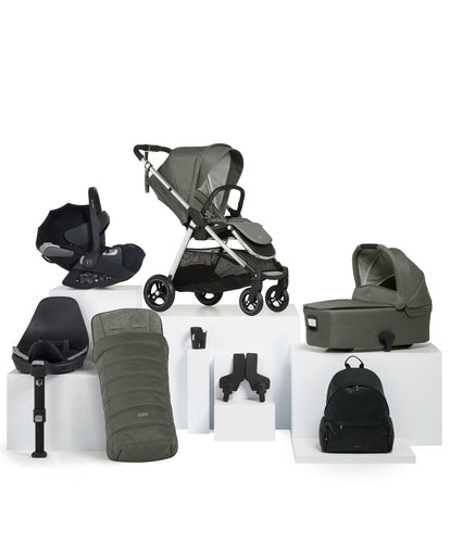 Mamas & Papas Pushchairs Flip XT³ Pushchair Bundle with Cybex Cloud T Car Seat (8 Pieces) - Harbour Grey