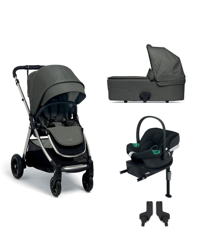 Mamas & Papas Pushchairs Flip XT³ Pushchair & Carrycot Bundle with Cybex Aton B2 i-Size Car Seat - Harbour Grey