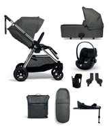 Mamas & Papas Pushchairs Flip XT³ Pushchair Complete Bundle with Cybex Cloud G Car Seat & Base (8 Pieces) - Harbour Grey