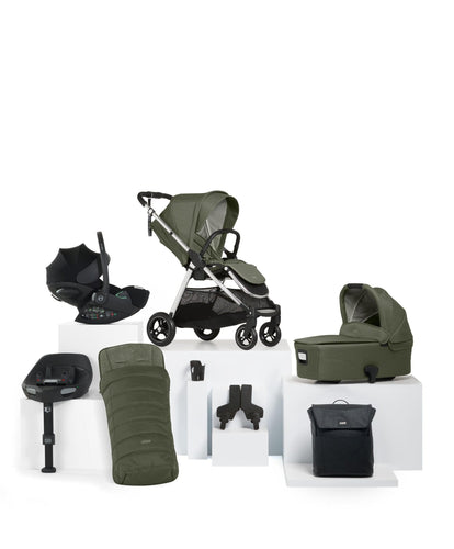 Mamas & Papas Pushchairs Flip XT³ Pushchair Complete Bundle with Cybex Cloud G Car Seat & Base (8 Pieces) - Juniper