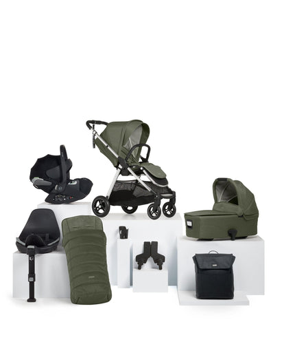 Mamas & Papas Pushchairs Flip XT³ Pushchair Complete Bundle with Cybex Cloud T Car Seat & Base (8 Pieces) – Juniper