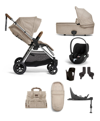 Mamas & Papas Pushchairs FlipXT3 8 Piece Complete Bundle Including Cloud T Car Seat and Base in Biscuit