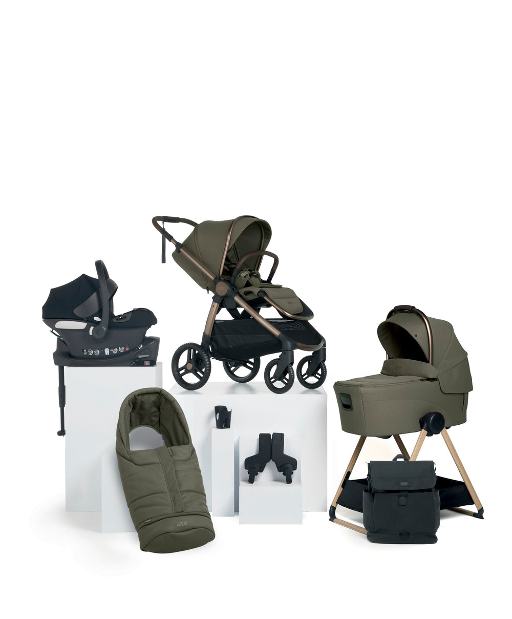 Mamas &amp; Papas Pushchairs Ocarro 2 Complete bundle with Cybex Aton B2 i-Size Baby Car Seat &amp; Base (8 Piece) - Evergreen