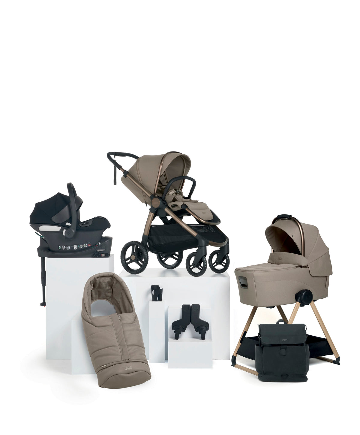 Mamas & Papas Pushchairs Ocarro 2 Complete bundle with Cybex Aton B2 i-Size Baby Car Seat & Base (8 Piece) - Oatmeal