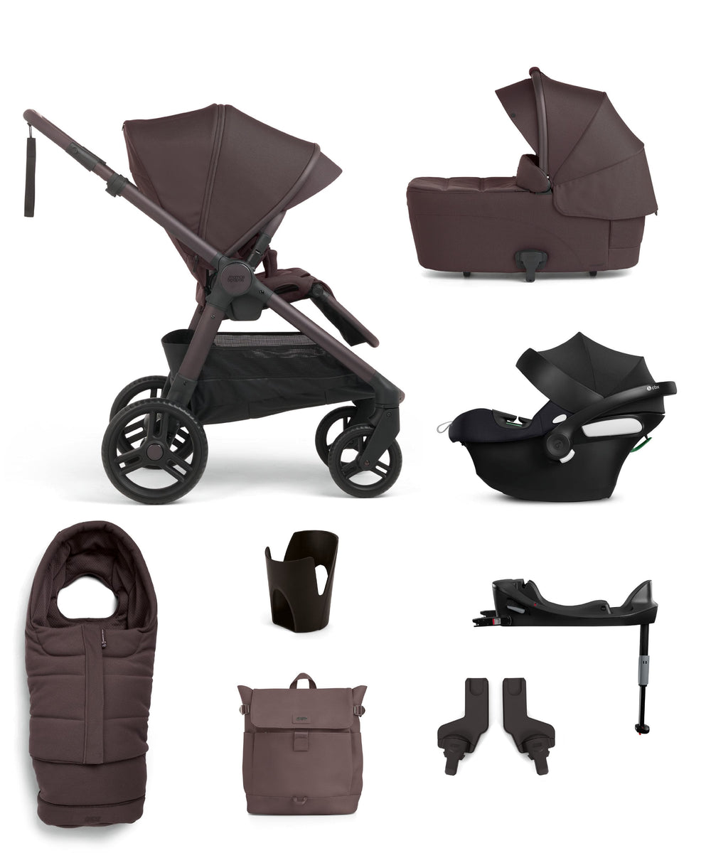 Mamas &amp; Papas Pushchairs Ocarro 2 Complete Pushchair Bundle with Cybex Aton B Car Seat &amp; Base (8 Pieces) - Americano