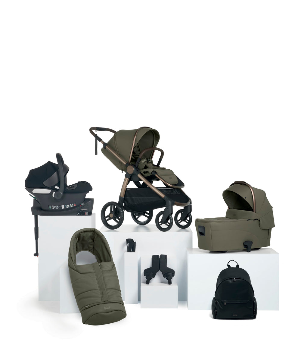 Mamas &amp; Papas Pushchairs Ocarro 2 Complete Pushchair Bundle with Cybex Aton B2 i-Size Baby Car Seat  (8 Pieces) – Evergreen