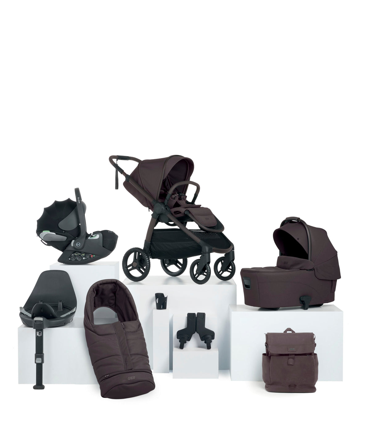 Mamas & Papas Pushchairs Ocarro 2 Complete Pushchair Bundle with Cybex Cloud T Car Seat & Base (8 Pieces) – Americano